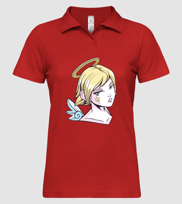 Anime Fată angelică model roșu pe tricou