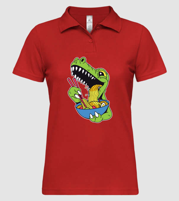 T-rex Ramen model roșu pe tricou