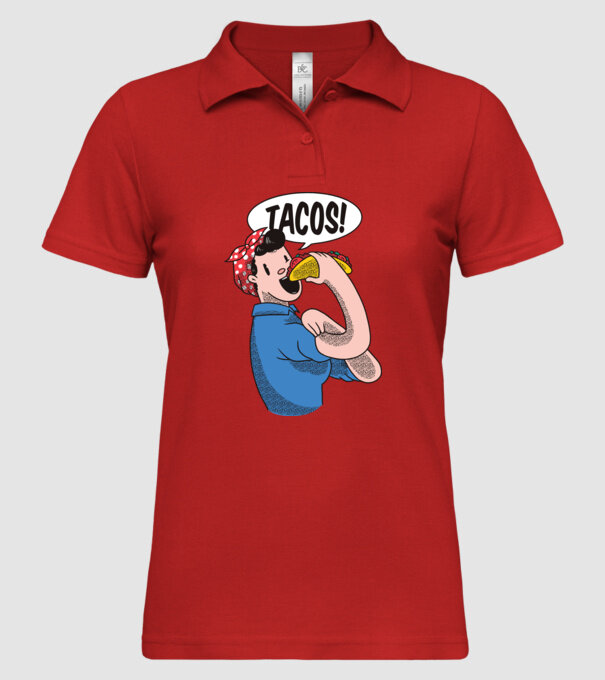 Tacos feminism model roșu pe tricou