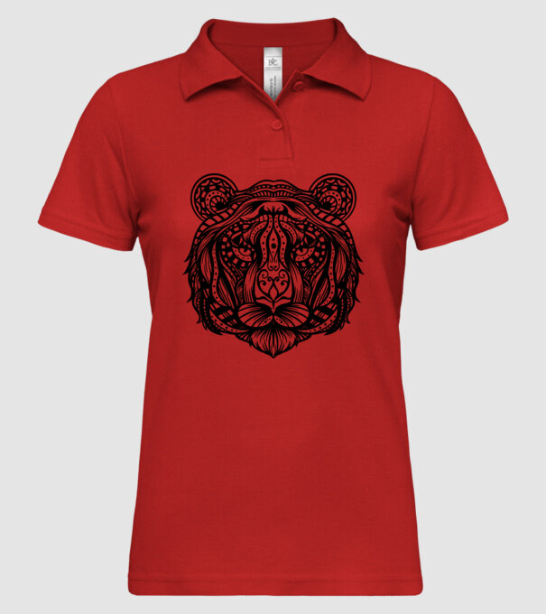 Tigru Mandala model roșu pe tricou