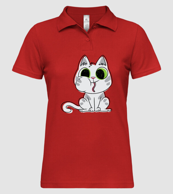 Pisicuță amuzantă model roșu pe tricou