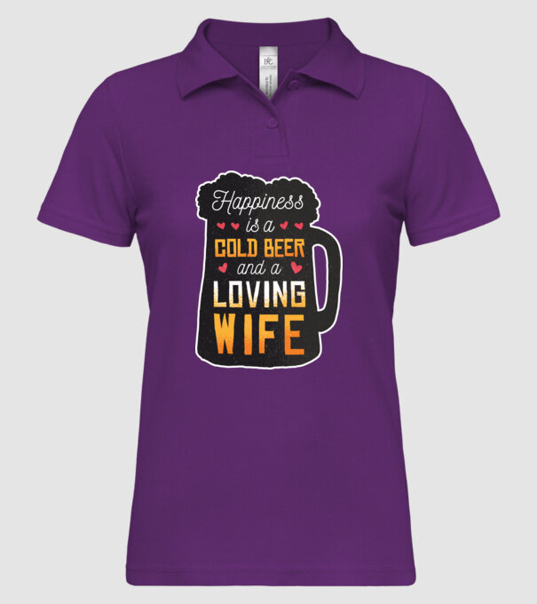 Fericirea nu este nimic altceva decât o bere rece și o soție iubitoare model mentă pe tricou