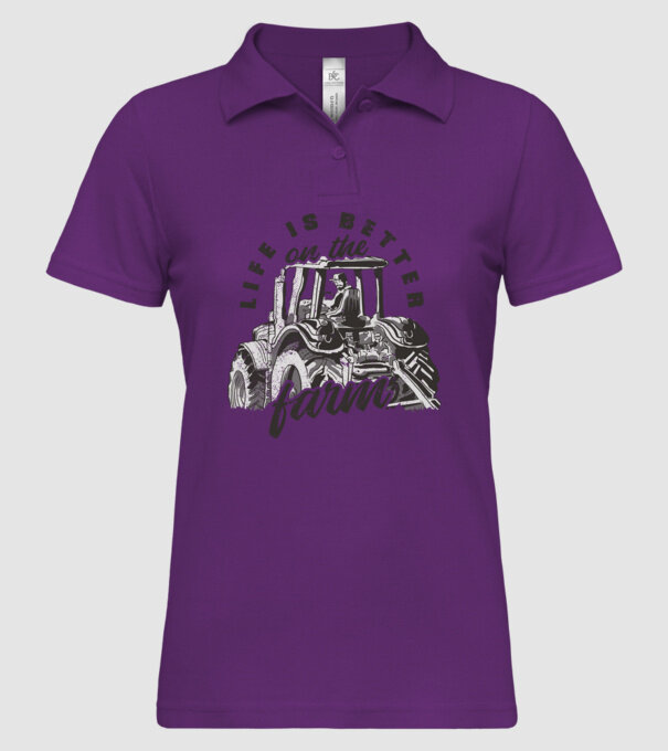 Viața este mai bună la fermă cu tractor model mentă pe tricou