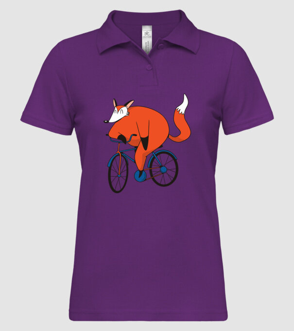 Vulpe cu bicicletă model mentă pe tricou