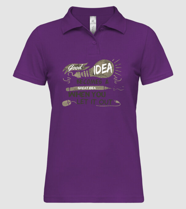 Good idea becomes a great idea when you let it out model mentă pe tricou