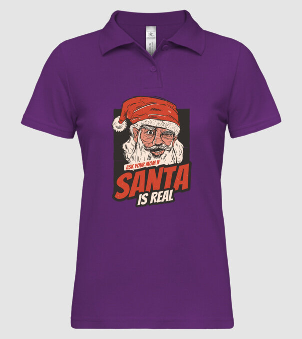 Întreabă-ți mama dacă Moș Crăciun este real model mentă pe tricou