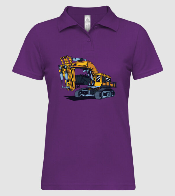 Excavator model mentă pe tricou