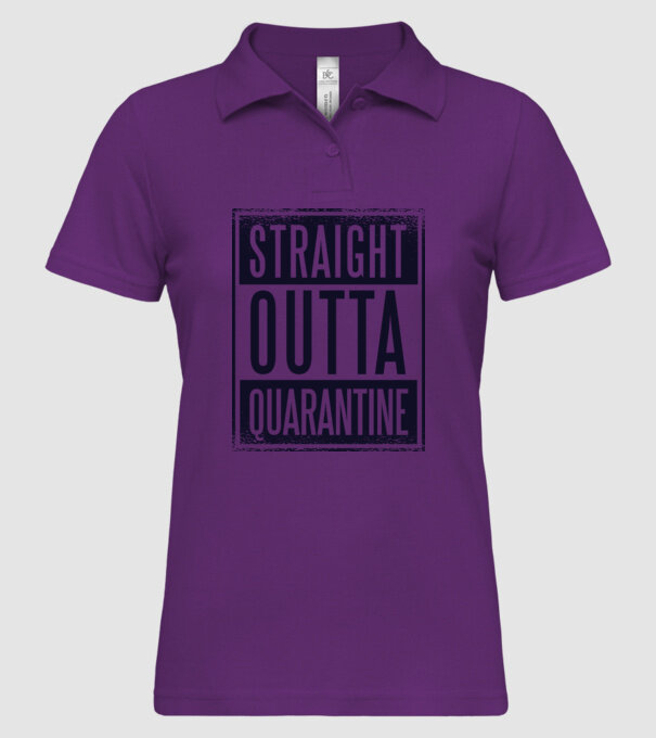Straight outta quarantine model mentă pe tricou