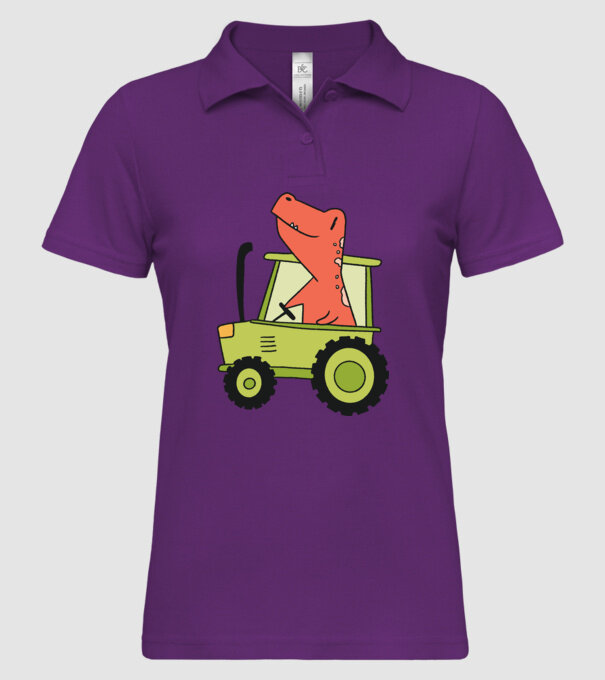 Tractor dinozaur model mentă pe tricou