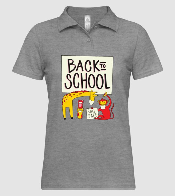 Back To School Animale model gri pe tricou