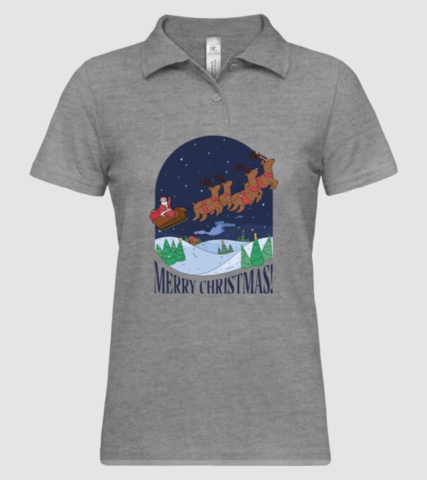 Crăciun Fericit Moș Crăciun cu reni model gri pe tricou