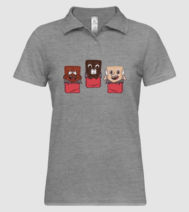 Trio de ciocolată model gri pe tricou