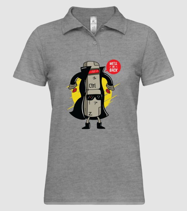 Ctrl Z Terminator Parodie model gri pe tricou