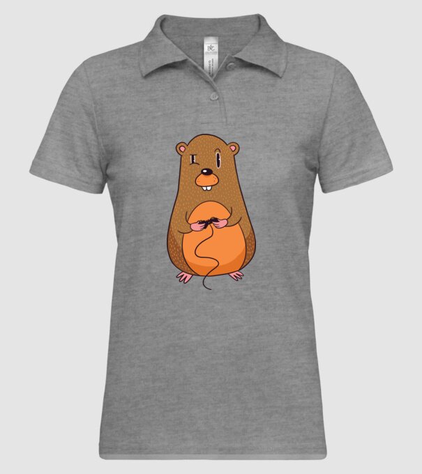 Hamster Gamer model gri pe tricou