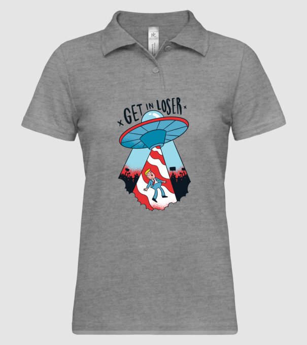 Get in Loser Trump model gri pe tricou