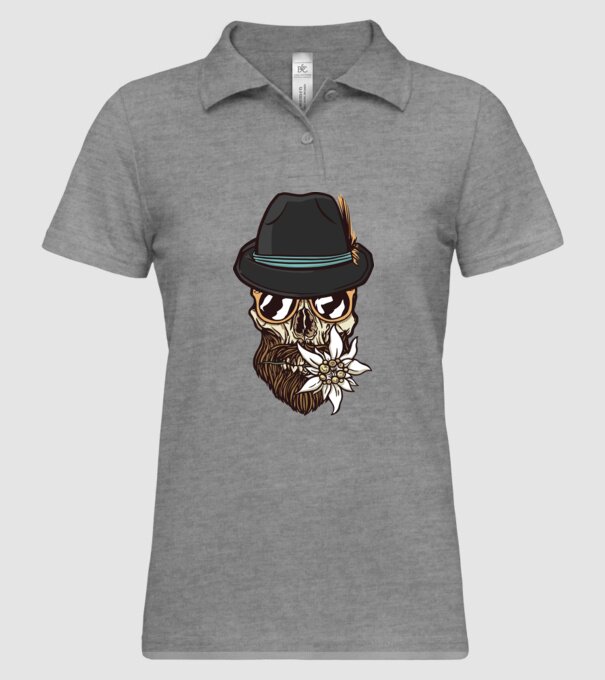 Craniu Hipster model gri pe tricou