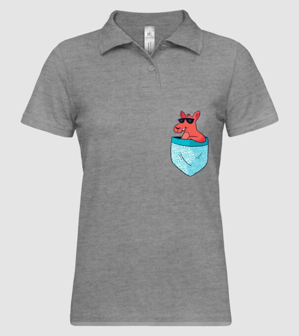 buzunar Cangur model gri pe tricou