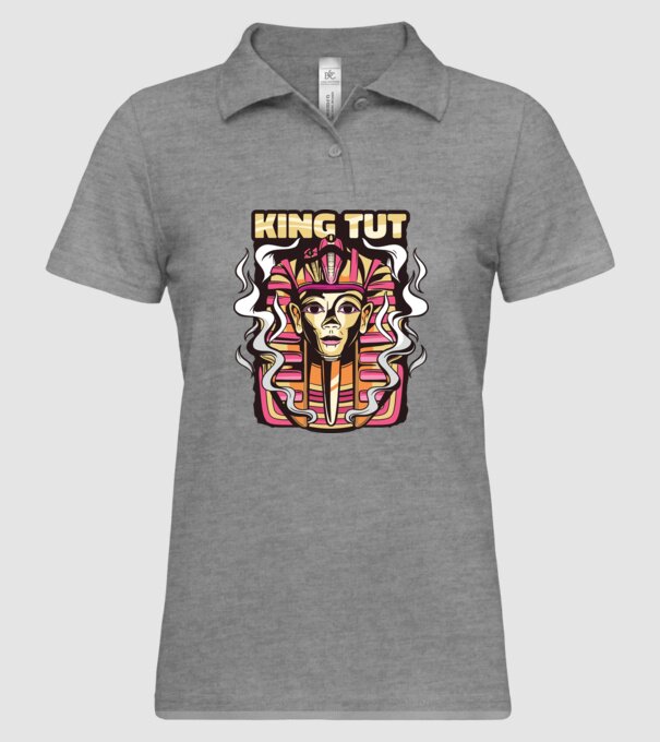 King Tut - Faraonul Tutankhamon model gri pe tricou