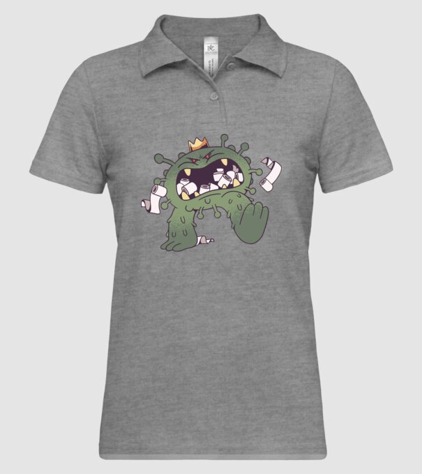 Monstru de hârtie igienică Coronavirus model gri pe tricou