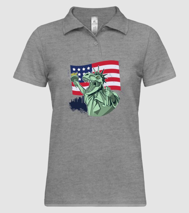 Liberty-Rex SUA Dinozaur model gri pe tricou