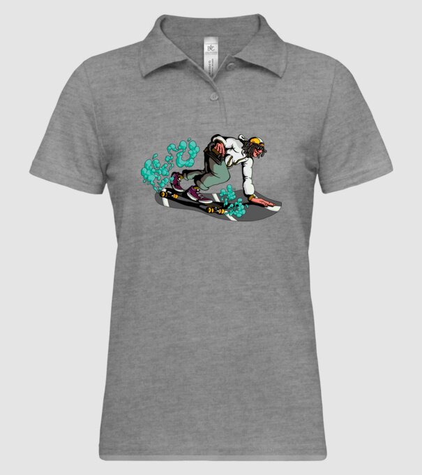 Longboard model gri pe tricou
