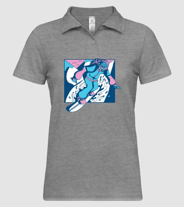 Snowboarder cool model gri pe tricou