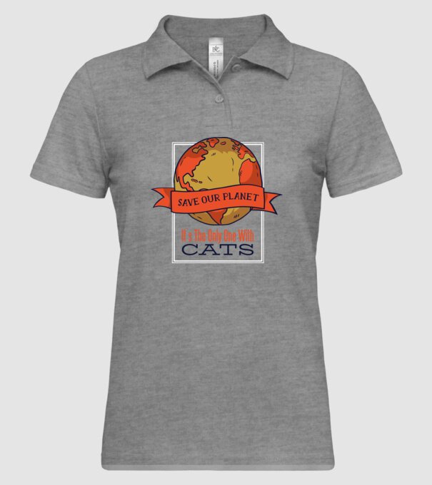 Să salvăm Pământul, acesta este singurul loc unde există pisici model gri pe tricou