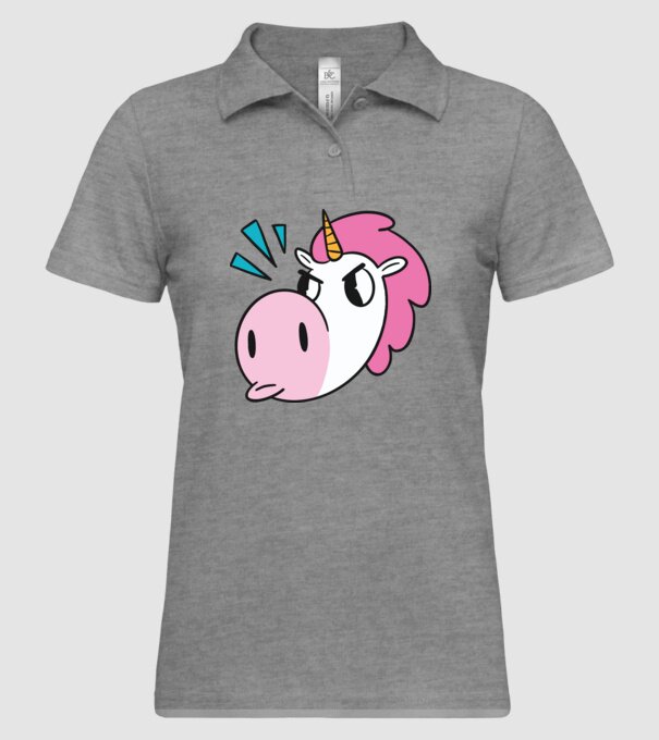 Unicorn supărat model gri pe tricou