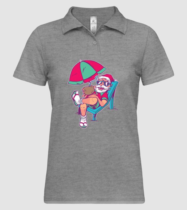 Moș Crăciun în Vacanță de vară tricou amuzant Crăciun model gri pe tricou