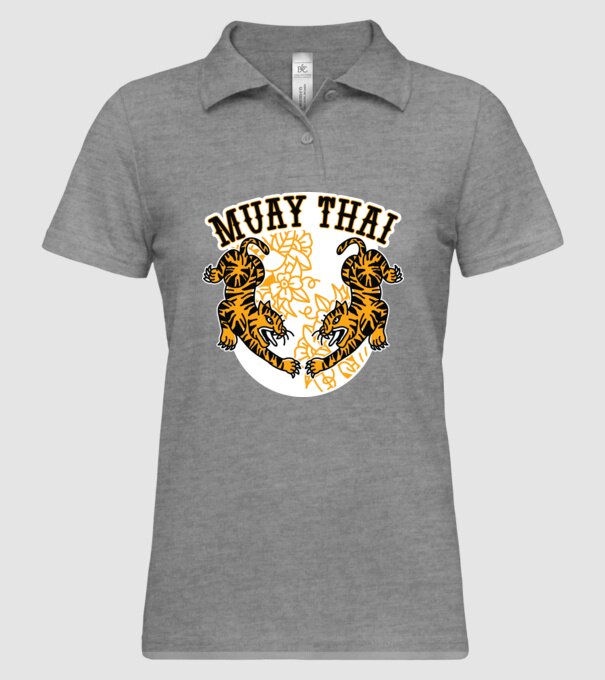 Tigri Muay Thai model gri pe tricou