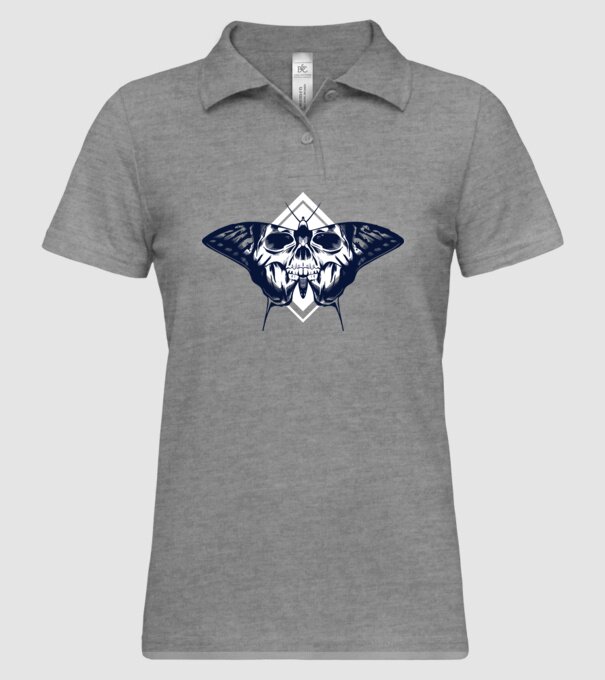 Craniu fluture model gri pe tricou