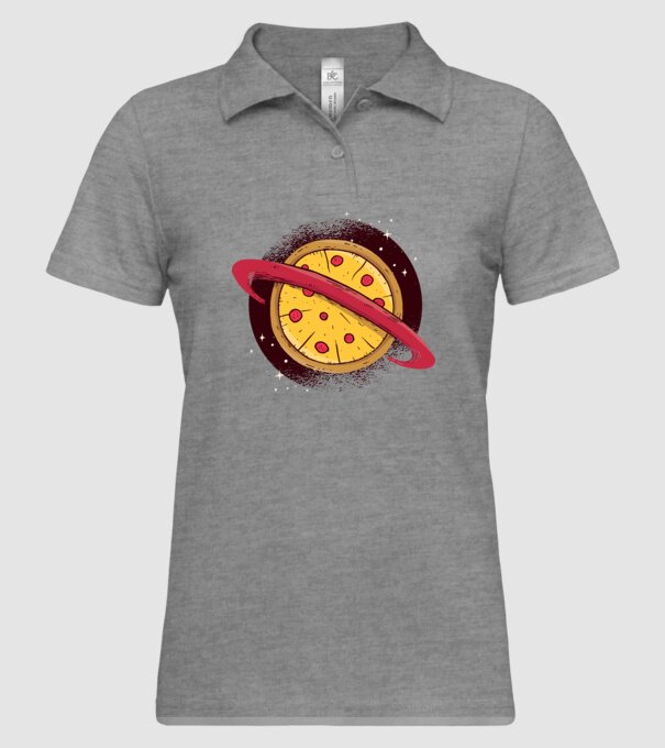 Pizza Planetă model gri pe tricou