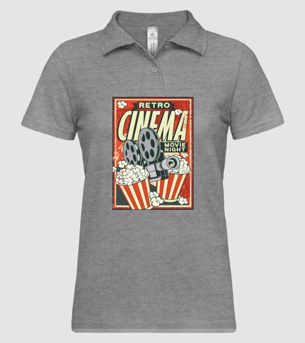 Afiș cinema retro model gri pe tricou
