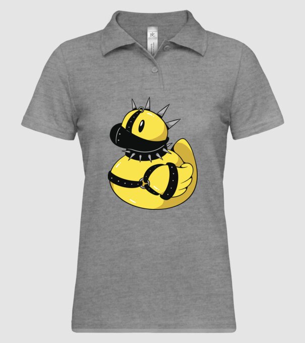 Rățușcă de cauciuc sadistă model gri pe tricou