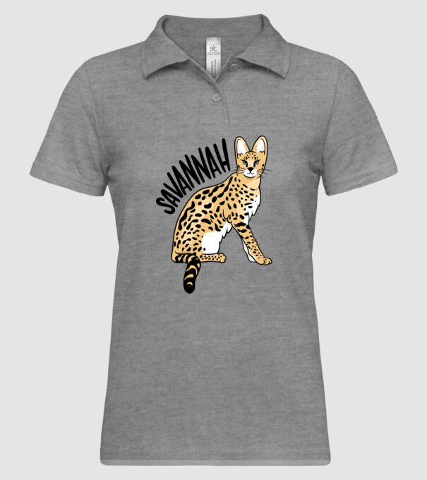 Pisică Savannah model gri pe tricou