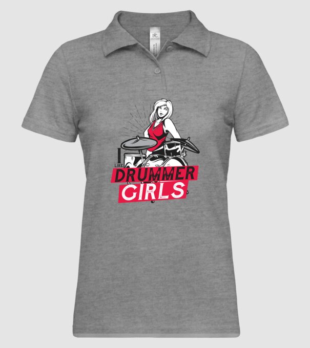 Îmi plac fetele bateriste model gri pe tricou