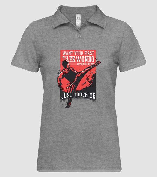Lecție de Taekwondo model gri pe tricou