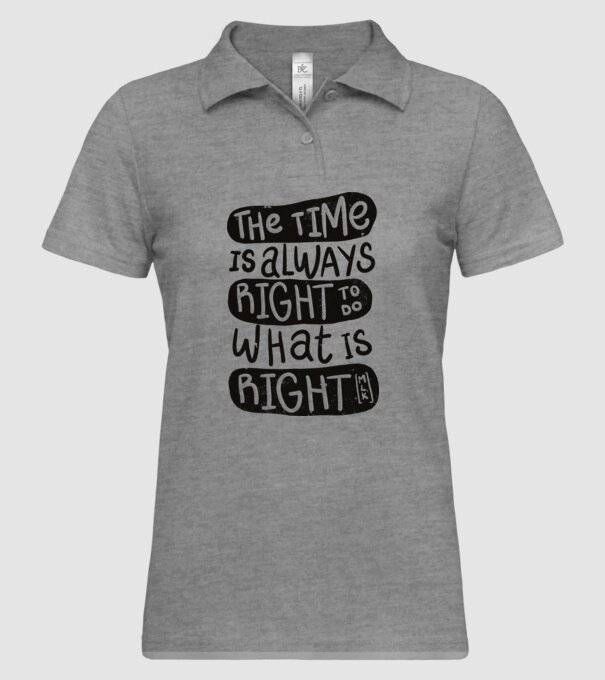 The time is always right model gri pe tricou