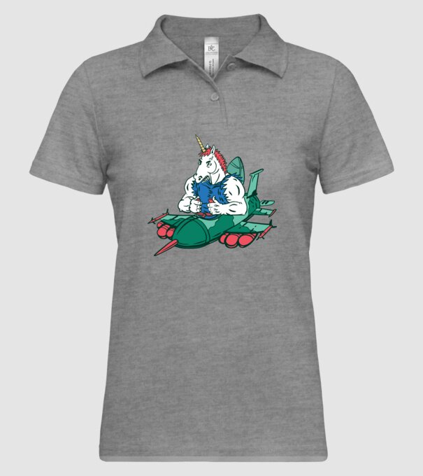 Unicorn Avion de vânătoare model gri pe tricou