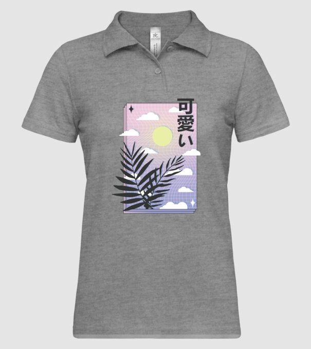 Vaporwave Val model gri pe tricou