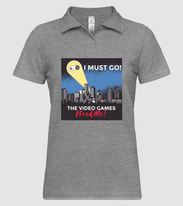 Video games need me - I must go tricou amuzant Gamer model gri pe tricou