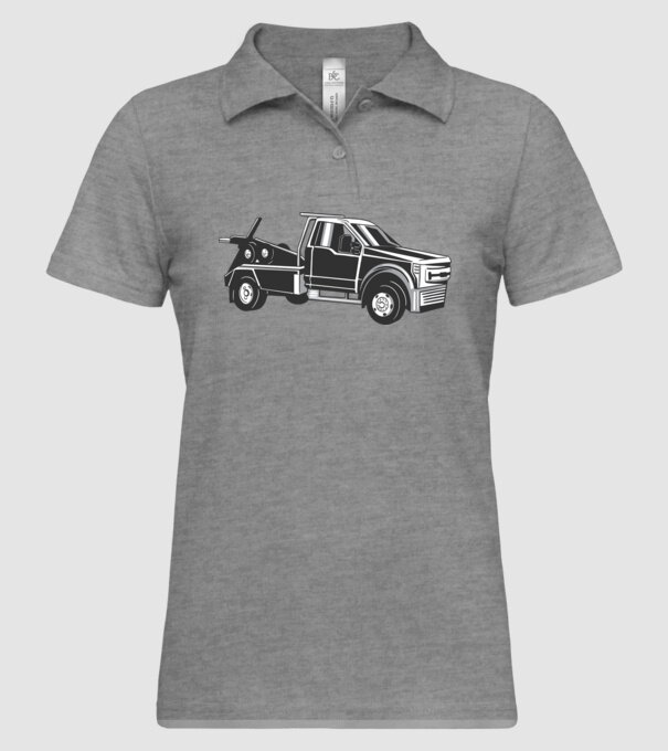 Mașină de remorcare model gri pe tricou
