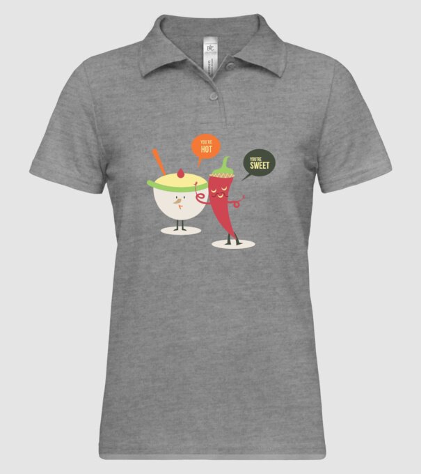 You are hot - You are sweet model gri pe tricou