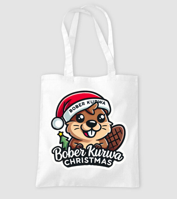 Bober Kurwa Christmas 1 model alb pe tricou