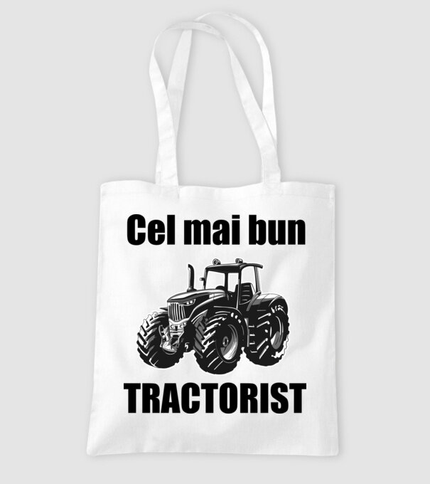 Cel mai bun tractorist model alb pe tricou
