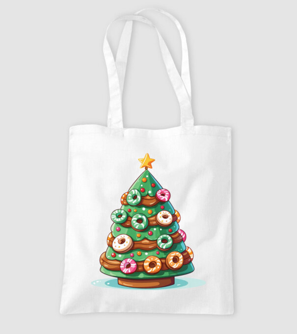 Doughnut pom de Crăciun model alb pe tricou