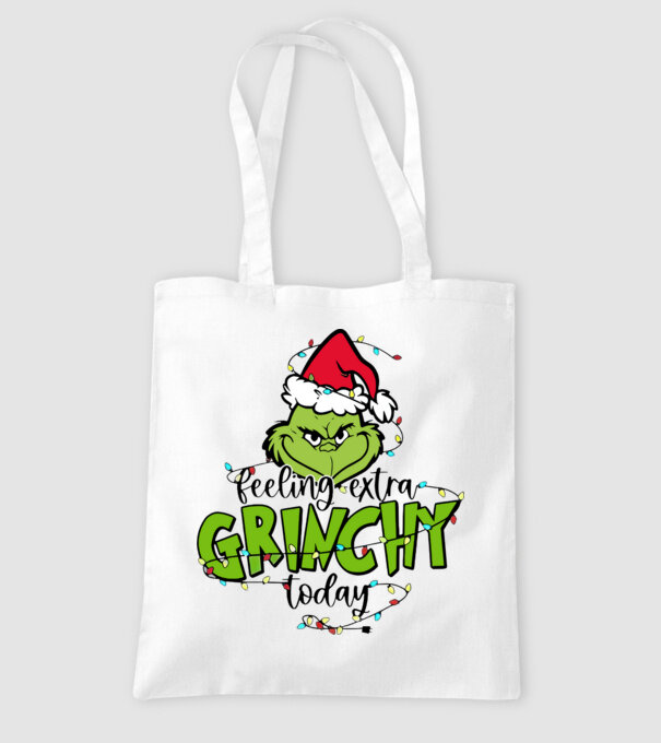 Feeling extra Grinchy today model alb pe tricou