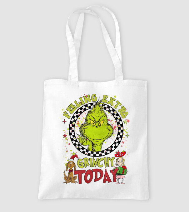 Feeling extra Grinchy today - Grinch model alb pe tricou