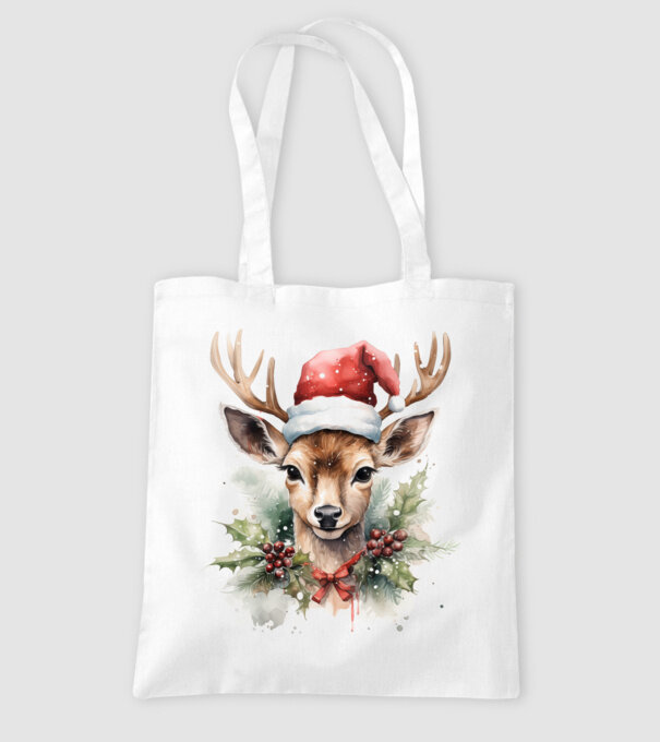 Festive Reindeer model alb pe tricou