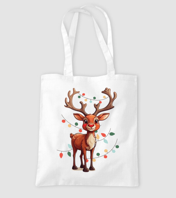 Festive Rudolph model alb pe tricou